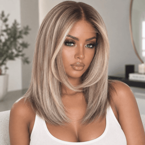 New Ombre Blonde Color Human Hair 200% Density Short Bob Wig Apparel & Accessories > Clothing Accessories > Hair Accessories > Wigs > Colorful Wig Colorful Wi LABHAIRS® 
