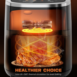 WHALL 4QT Air Fryer with LED Digital Touchscreen, Preset Cooking Functions, Dishwasher-Safe Basket LABHAIRS® 