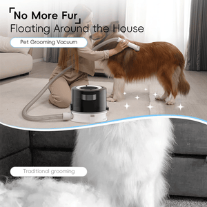 WHALL 5-in-1 Pet Grooming Vacuum Cleaner: 3-Speed Modes, Large 3L Dustbin, Low-Noise Design for Dog Hair Removal LABHAIRS® 