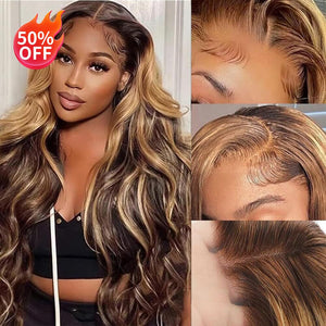 50% OFF 24Inch 360 Top HD Lace 200% Density Ombre Wavy Human Hair Lace Wig Apparel & Accessories > Clothing Accessories > Hair Accessories > Wigs > 13x6-lace-front-wig Lab LABHAIRS® 