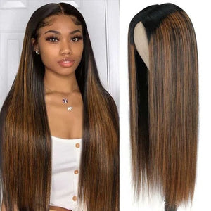 Ombre Color Straight V Part Beginner Friendly Human Hair Wig LABHAIRS® 
