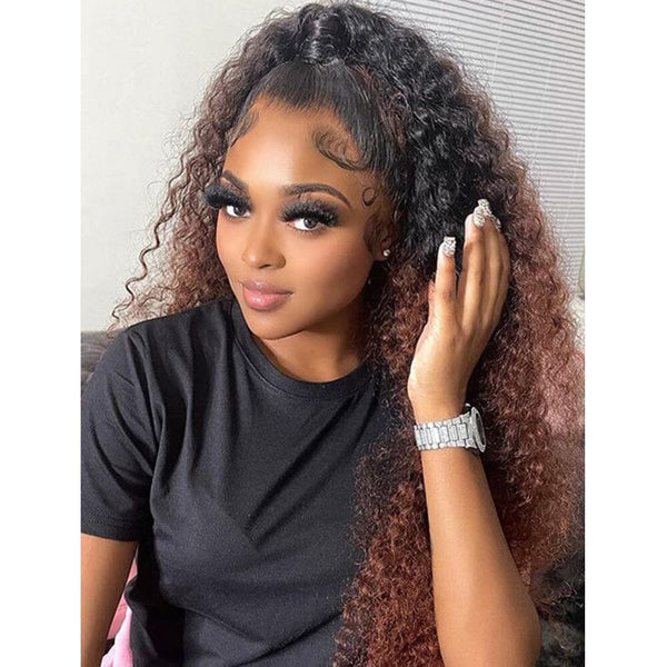 50% OFF 20Inch Ombre Kinky Curly 13*4 Top Swiss HD Lace Wig LABHAIRS® 