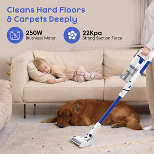 WHALL Cordless Stick Vacuum Cleaner with 2500mAh Battery and 45-Minute Runtime for Home, Carpet, and Hard Floors LABHAIRS® 