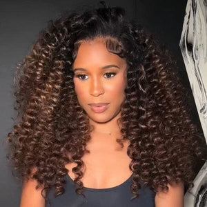250% Density Ombre Bouncy Curly Glueless Top Swiss Lace Wig Apparel & Accessories > Clothing Accessories > Hair Accessories > Wigs > Colorful Wig LABHAIRS® 