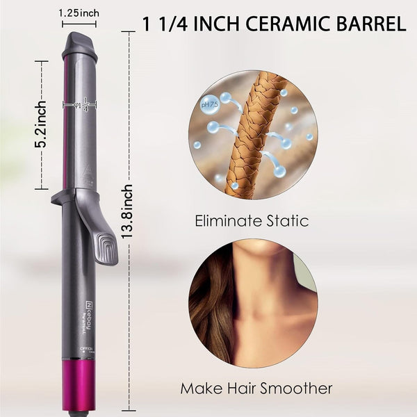 Nicebay® Curling Iron, 1 1/4 Inch Hair Curling Iron with Ceramic Coating, Professional Curling Wand, Fast Heating up to 430°F, Temperature LED Display, Wide Voltage for Worldwide, 60 Mins Auto Off Apparel & Accessories > Clothing Accessories > Hair Accessories > Wig Accessories > Tools & Accessories LABHAIRS® 