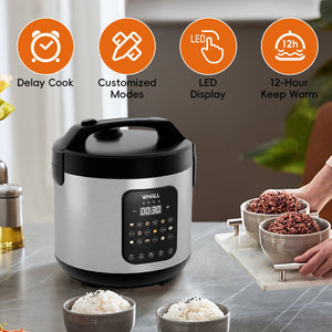 Digital Rice Cooker,20-Cup Cooked, Steamer, Multicooker, Slow Cooker, Oatmeal, Auto Keep Warm, 5 Qt LABHAIRS® 