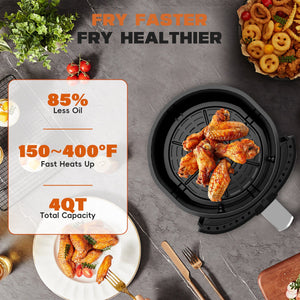 WHALL 4QT Air Fryer with LED Digital Touchscreen, Preset Cooking Functions, Dishwasher-Safe Basket LABHAIRS® 