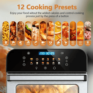 WHALL Air Fryer Oven – New 12QT Air Fryer with Touchscreen, 12 Pre - set Menus, Up to 95% Less Oil Usage and a Clear - view Window LABHAIRS® 