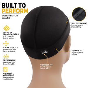 LABHAIRS Wave Cap for Men, Durag Skull Cap, 360, 540 & 720 Waves Apparel & Accessories > Clothing Accessories > Hair Accessories > Wig Accessories > Tools & Accessories LABHAIRS® 