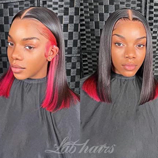 Ombre Red Color Straight Bob Wig&Wig Crip Band Kit Apparel & Accessories > Clothing Accessories > Hair Accessories > Wig Accessories > Tools & Accessories LABHAIRS® 