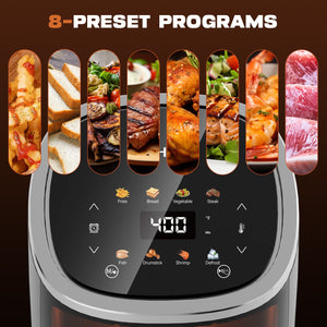 WHALL 4QT Air Fryer with LED Digital Touchscreen, Preset Cooking Functions, Dishwasher-Safe Basket LABHAIRS® 