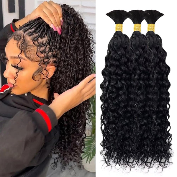 Labhairs Human Braiding Hair For Braids Deep Wave 100g Bulk Hair Apparel & Accessories > Clothing Accessories > Hair Accessories > Wigs > Lace Front Bob Wig LABHAIRS® 