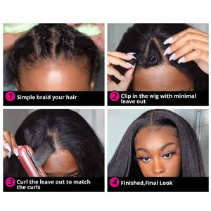 V Part High Thickness No Lace Beginner Friendly Wig|Kinky Straight LABHAIRS® 