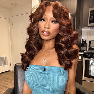 Dark Brown Color Full Lace Transparent Loose Wave Human Hair Apparel & Accessories > Clothing Accessories > Hair Accessories > Wigs > 5x5 Top Swiss HD Lace Closure Wig LABHAIRS® 