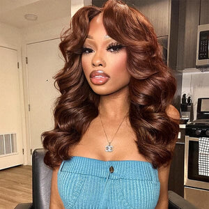 Dark Brown Color Full Lace Transparent Loose Wave Human Hair Apparel & Accessories > Clothing Accessories > Hair Accessories > Wigs > 5x5 Top Swiss HD Lace Closure Wig LABHAIRS® 