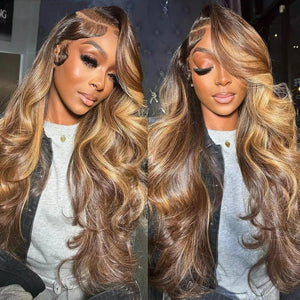 Full Lace Ombre Highlight Color Human Hair Wigs| Body Wave Apparel & Accessories > Clothing Accessories > Hair Accessories > Wigs > 13x6-lace-front-wig LABHAIRS® 