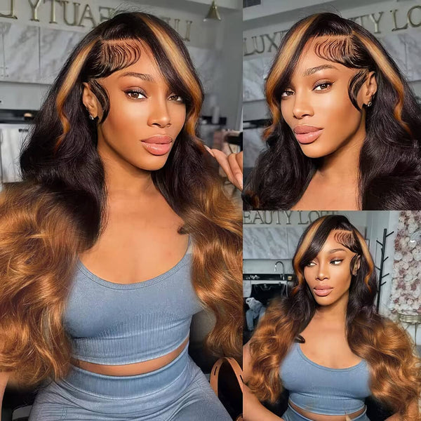 Ombre Color Full Lace Human Hair Wigs With Clean Bleached Knots| Body Wave Apparel & Accessories > Clothing Accessories > Hair Accessories > Wigs > 13x6-lace-front-wig LABHAIRS® 