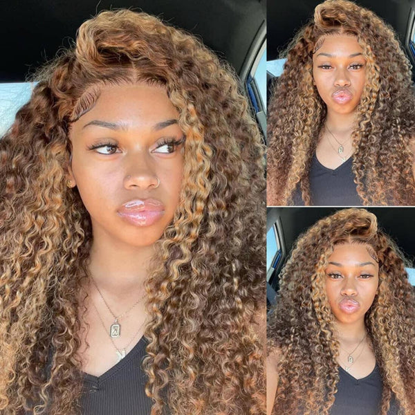 No Glue Needed 5X5 Top Swiss HD Closure Lace Ombre Bouncy Curly Bob Apparel & Accessories > Clothing Accessories > Hair Accessories > Wigs > 5x5 Top Swiss HD Lace Closure Wig LABHAIRS® 