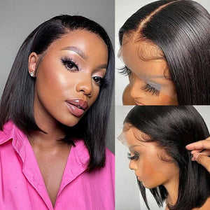 50% OFF 13*4 Transparent Lace Straight Bob Human Hair Wig LABHAIRS® 