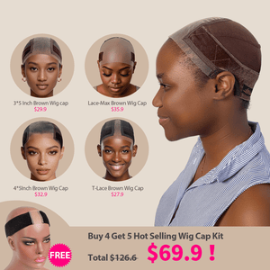 Labhairs Buy 4 Get 5 Wig Grip Cap For Keeping Wigs In Place Transparent Lace Kit LABHAIRS® Brown Kit 