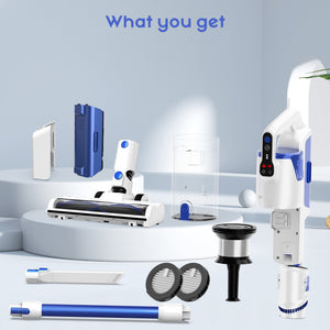WHALL Cordless Stick Vacuum Cleaner with 2500mAh Battery and 45-Minute Runtime for Home, Carpet, and Hard Floors LABHAIRS® 