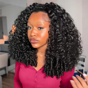 New Burmese Curly Ready To Go Half Wig Beginner Friendly Human Hair Wig LABHAIRS® 