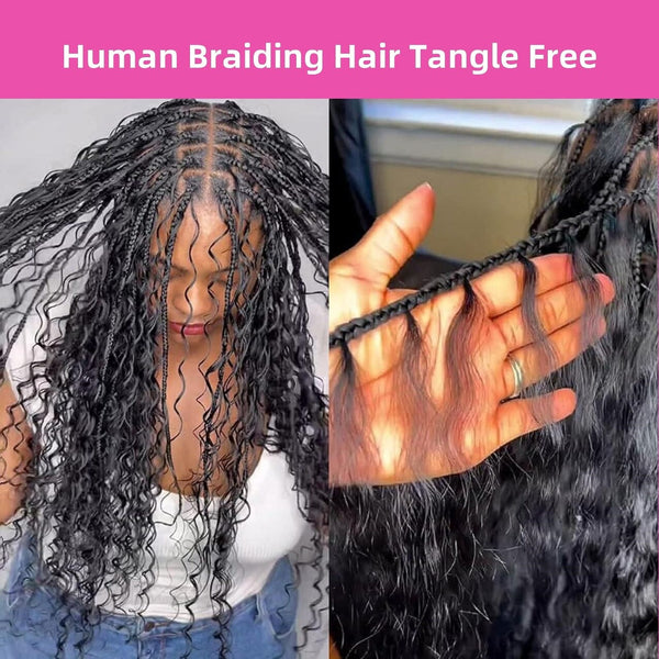 Labhairs Human Braiding Hair For Braids Deep Wave 100g Bulk Hair Apparel & Accessories > Clothing Accessories > Hair Accessories > Wigs > Lace Front Bob Wig LABHAIRS® 