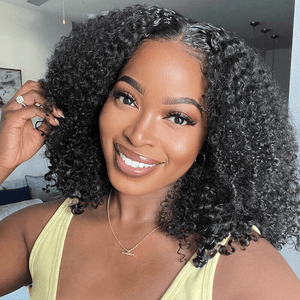 Bouncy Curly 200% Density Top Swiss HD Lace Kinky Curly Wig Apparel & Accessories > Clothing Accessories > Hair Accessories > Wigs > Lace Front Bob Wig LABHAIRS® 