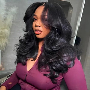 Labhairs Layered Natural Color 250% Density Top Swiss HD Lace Wig Apparel & Accessories > Clothing Accessories > Hair Accessories > Wigs > 5x5 Top Swiss HD Lace Closure Wig LABHAIRS® 