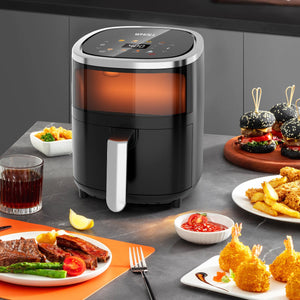 WHALL 4QT Air Fryer with LED Digital Touchscreen, Preset Cooking Functions, Dishwasher-Safe Basket LABHAIRS® 
