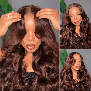 New Chocolate Brown Color Top Swiss HD Lace Human Hair Wig Apparel & Accessories > Clothing Accessories > Hair Accessories > Wigs > 13x6-lace-front-wig LABHAIRS® 