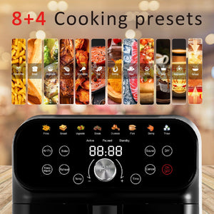 WHALL 6.2 - Quart Stainless Steel Air Fryer Oven: 12 - in - 1 Preset Functions, LED Smart Touch Panel, 85% Fat Reduction, 1600W Power LABHAIRS® 