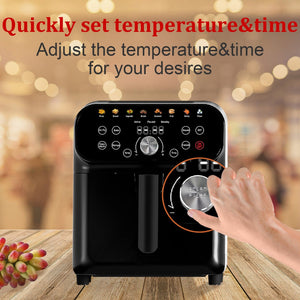 WHALL 6.2 - Quart Stainless Steel Air Fryer Oven: 12 - in - 1 Preset Functions, LED Smart Touch Panel, 85% Fat Reduction, 1600W Power LABHAIRS® 