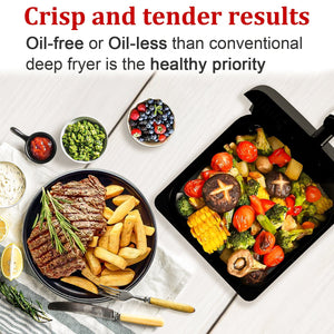 WHALL 6.2 - Quart Stainless Steel Air Fryer Oven: 12 - in - 1 Preset Functions, LED Smart Touch Panel, 85% Fat Reduction, 1600W Power LABHAIRS® 