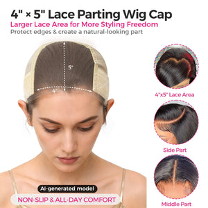 Brown Wig Grip Cap 4*5Inch Lace Parting Max Make Part Freely One Size Fits All Wig LABHAIRS® 