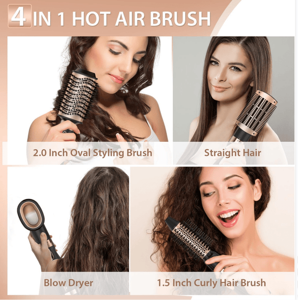 Whall 4 in 1 Hot Air Brush for Curling/Straightening/Drying, One-Step Blow Dryer Brush & Volumizer with Ceramic Coating, 3 Temperature Settings Apparel & Accessories > Clothing Accessories > Hair Accessories > Wig Accessories > Tools & Accessories LABHAIRS® 