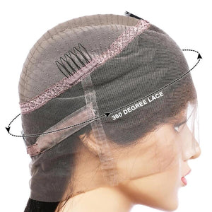 5*5 Top Swiss Glueless HD Lace Ombre Brown Color Wavy Human Hair Wig Apparel & Accessories > Clothing Accessories > Hair Accessories > Wigs > Lace Front Bob Wig LABHAIRS® 