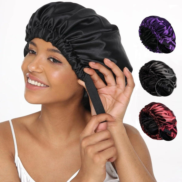 Silk Bonnet for Sleeping for Women Adjustable Satin Hair Cap for Curly and Natural Hair Apparel & Accessories > Clothing Accessories > Hair Accessories > Wig Accessories > Tools & Accessories LABHAIRS® 