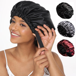 Silk Bonnet for Sleeping for Women Adjustable Satin Hair Cap for Curly and Natural Hair Apparel & Accessories > Clothing Accessories > Hair Accessories > Wig Accessories > Tools & Accessories LABHAIRS® 