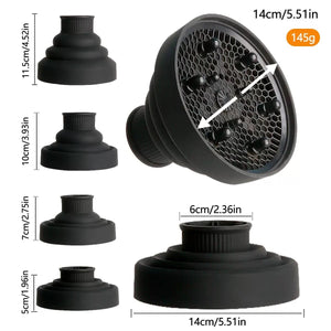 Collapsible Silicone Hair Dryer Diffuser Portable Fit Most Hair Dryers Apparel & Accessories > Clothing Accessories > Hair Accessories > Wig Accessories > Tools & Accessories LABHAIRS® 