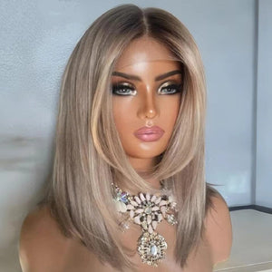 New Ombre Blonde Color Human Hair 200% Density Short Bob Wig Apparel & Accessories > Clothing Accessories > Hair Accessories > Wigs > Colorful Wig Colorful Wi LABHAIRS® 