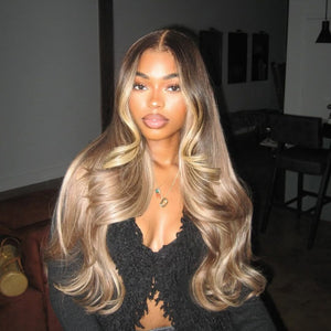 Ombre Ash Blonde Color Top Swiss HD Lace Raw Hair Lace Wig LABHAIRS® 