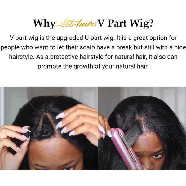 Silky Straight V Part Beginner Friendly Human Hair Wig LABHAIRS® 