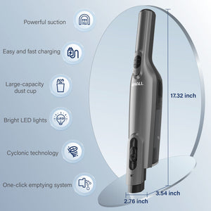 WHALL Cordless Handheld Vacuum, with 8500PA Suction, LED Light, Lightweight/Portable LABHAIRS® 