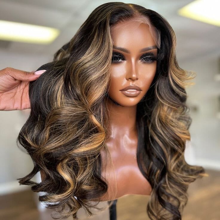 5*5 Top Swiss HD Glueless Lace Ombre Highlight Human Hair Lace Wig Apparel & Accessories > Clothing Accessories > Hair Accessories > Wigs > Colorful Wig LABHAIRS® 