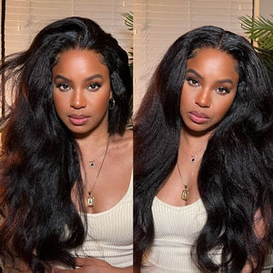 V Part High Thickness No Lace Beginner Friendly Wig|Kinky Straight LABHAIRS® 