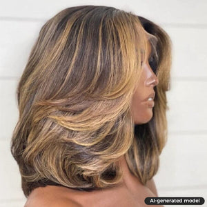 Ombre Honey Blonde Color 200%Density Top Swiss HD Lace Bob Apparel & Accessories > Clothing Accessories > Hair Accessories > Wigs > Colorful Wig LABHAIRS® 