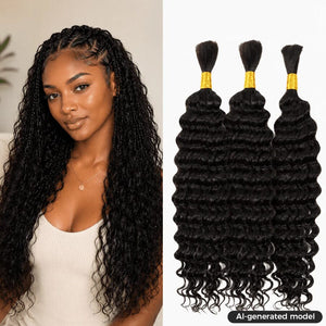 Shipping in 48Hrs Human Braiding Hair For Boho Braids Deep Curly Apparel & Accessories > Clothing Accessories > Hair Accessories > Wigs > Lace Front Bob Wig LABHAIRS® 