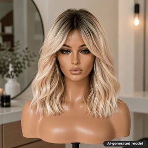 Labhairs Ombre Ash Color Human Hair Loose Curly Bob Apparel & Accessories > Clothing Accessories > Hair Accessories > Wigs > Colorful Wig LABHAIRS® 