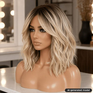Labhairs Ombre Ash Color Human Hair Loose Curly Bob Apparel & Accessories > Clothing Accessories > Hair Accessories > Wigs > Colorful Wig LABHAIRS® 